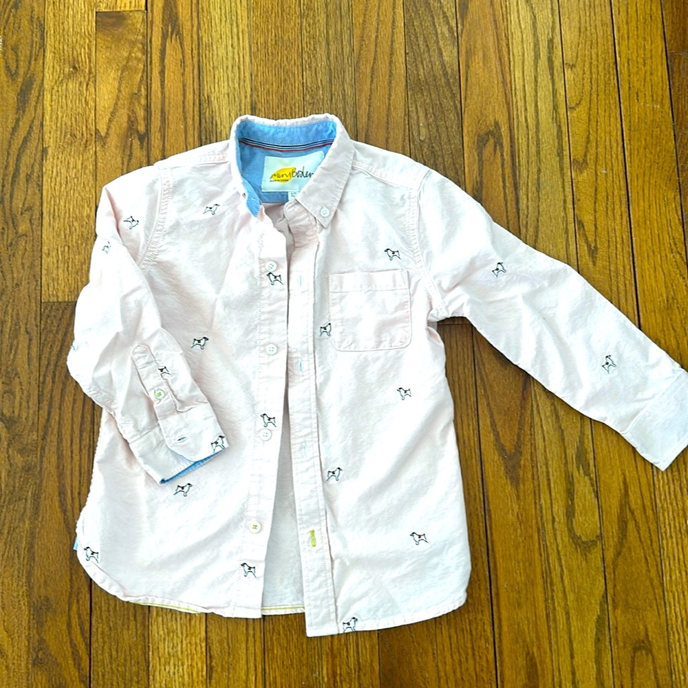 Boden dog print button down - size 6-7